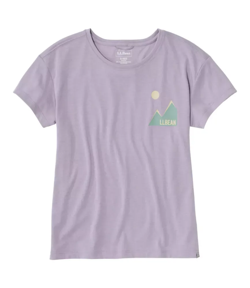 Camiseta Gráfica Curta Manga Vista Camp para Mulher