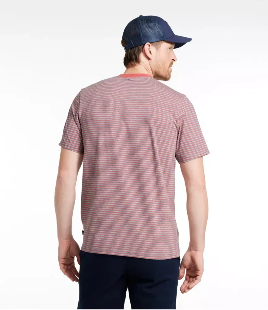 Camiseta de Algodão Pima com Estampa, Manga Curta, Masculina, com Bolso e Elástico