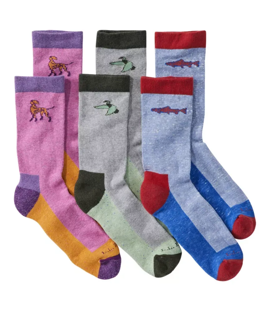 Conjunto de Meias de Algodão Macio para Adultos com Estampas de Animais, 3 Peças