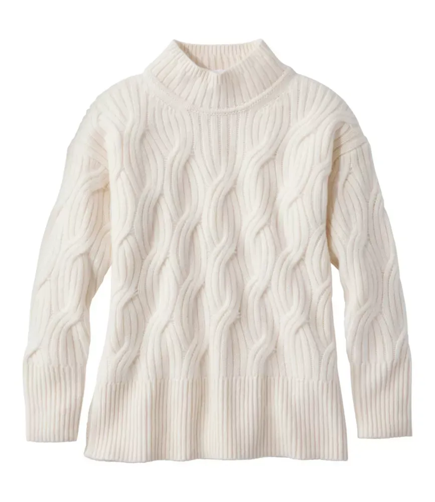 Suéteres de Cashmere Premium Signature Femininos, Gola Alta