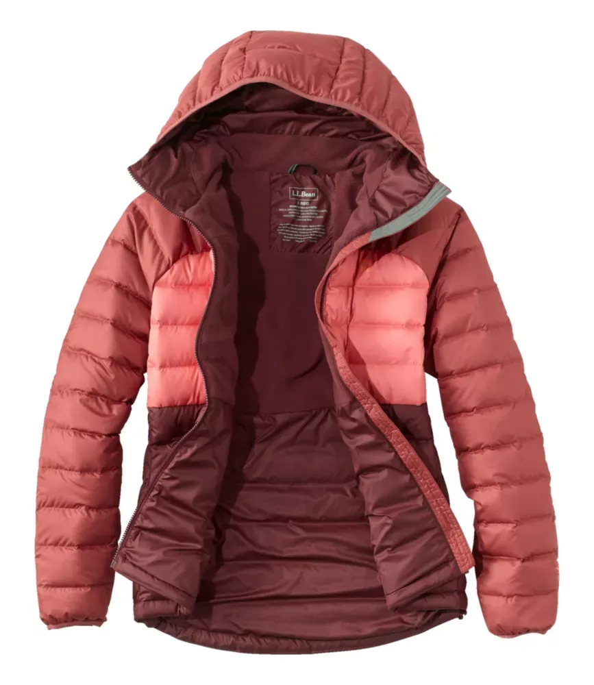 Jaqueta Feminina com Capuz de Penas Bean, Colorblock