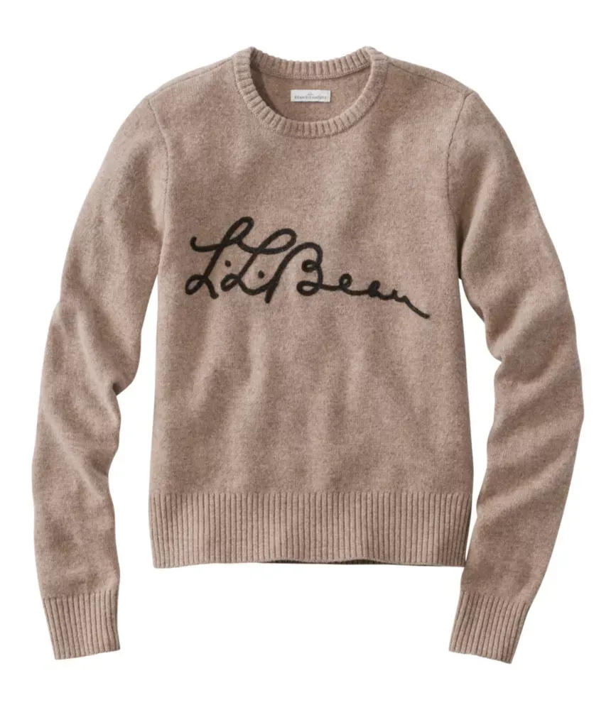 Suéter de Malha de Lã de Merino Signature Camp para Mulheres, Modelo Pullover