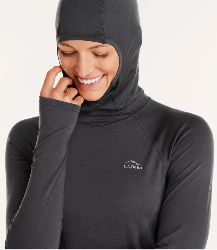 Camisola Base Ultraleve 150 de Lã Cresta para Mulher, Com Capuz