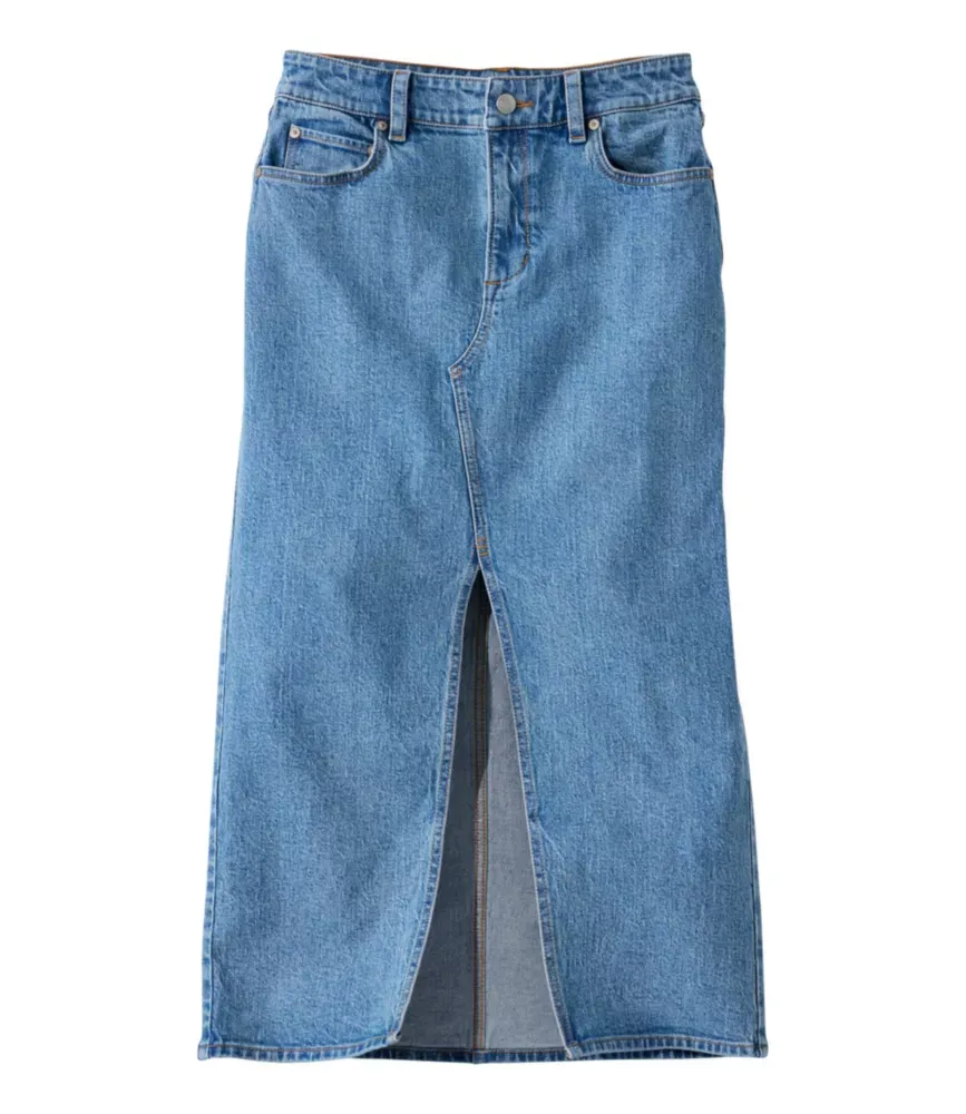 Saia Midi de Denim Heritage Signature Feminina