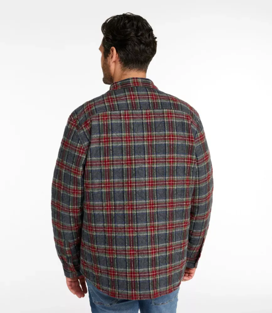 Camisa de Flanela com Estampa Escocesa em Padrão de Quilting para Homem