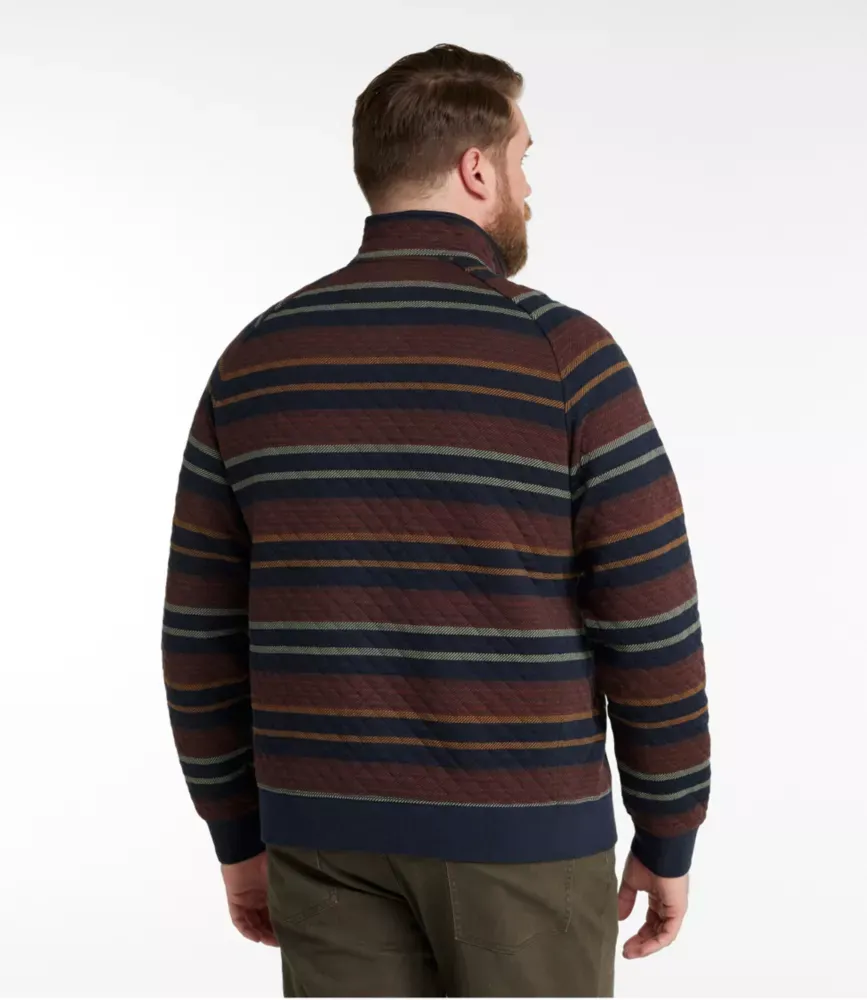 Sweatshirt Masculino com Padrão em Tricô, Gola Careca, Listrado