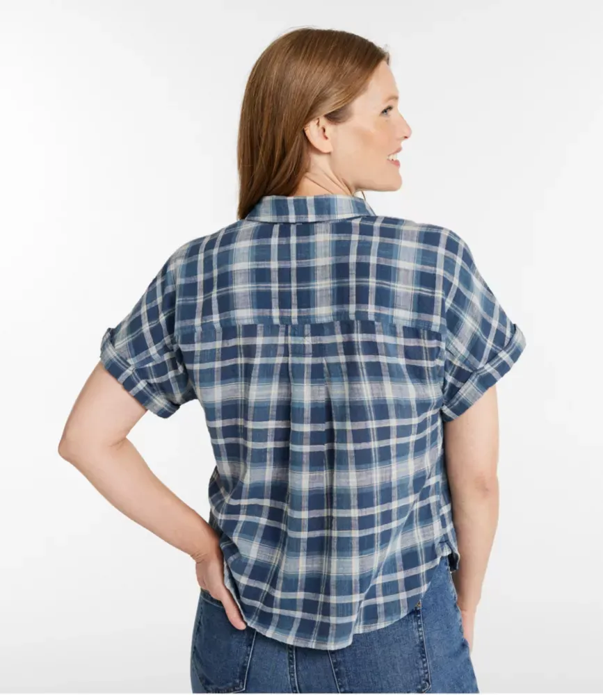Camisa Feminina L.L.Bean Day Breeze, Manga Curta com Botões