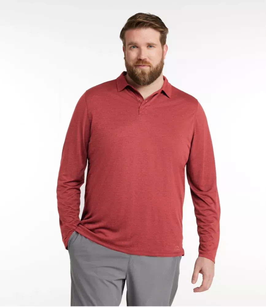 Polo de Aventura Ultraleve para Homens, Manga Comprida