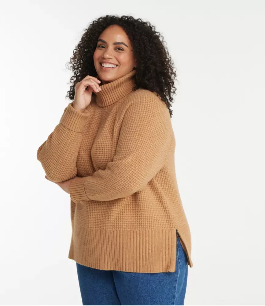 Suéter de Malha Waffle Supermacio Feminino, Gola Alta