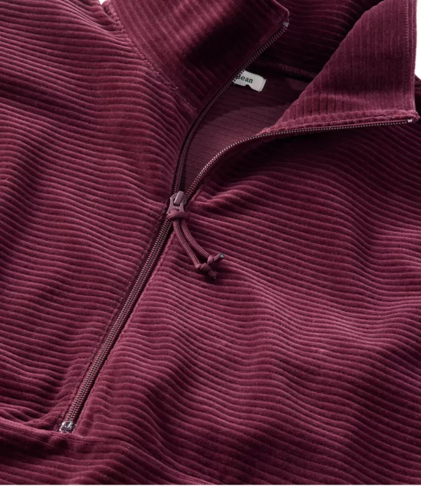 Pulôver de Cotelê Macio para Mulher, Meia-Camisa