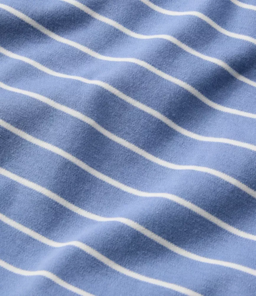 Camisa Feminina L.L.Bean com Gola em V e Listras, Manga Comprida