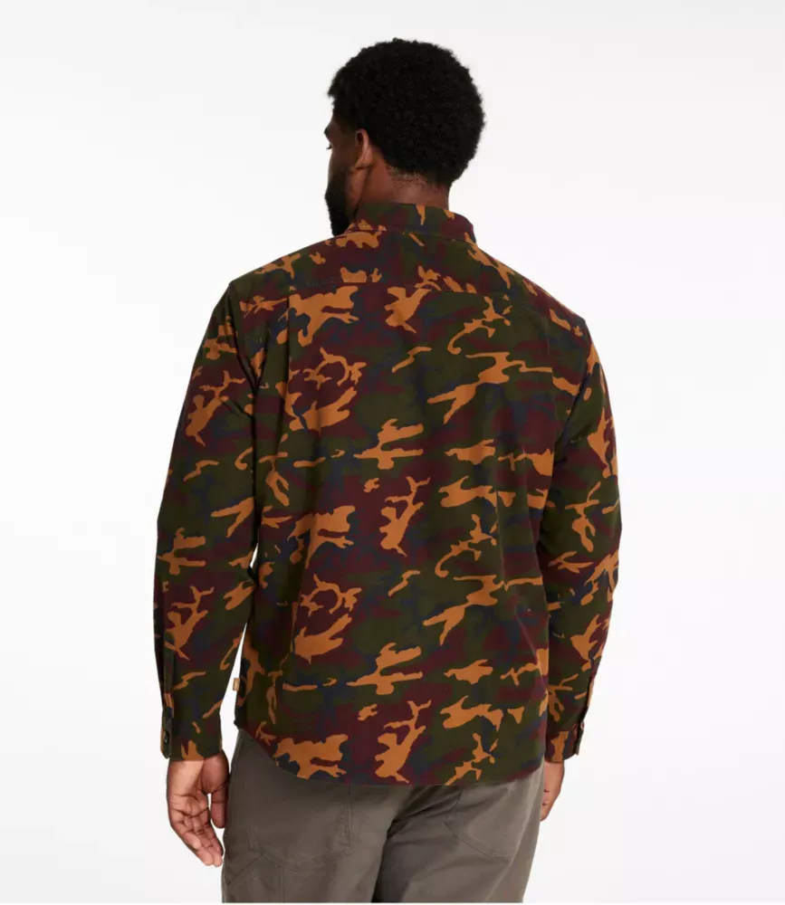Camisa de Moleskin para Homens Bean's, Corte Levemente Ajustado, Sem Amarração, Estampada