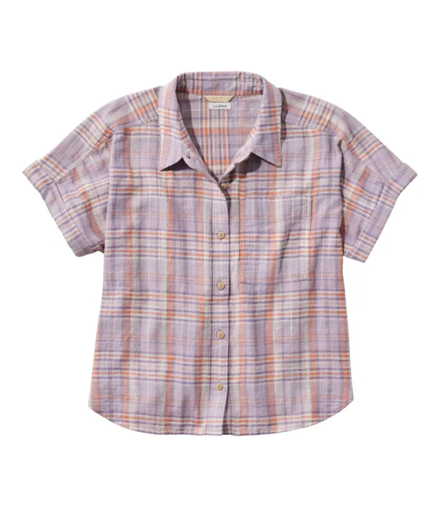 Camisa Feminina L.L.Bean Day Breeze, Manga Curta com Botões