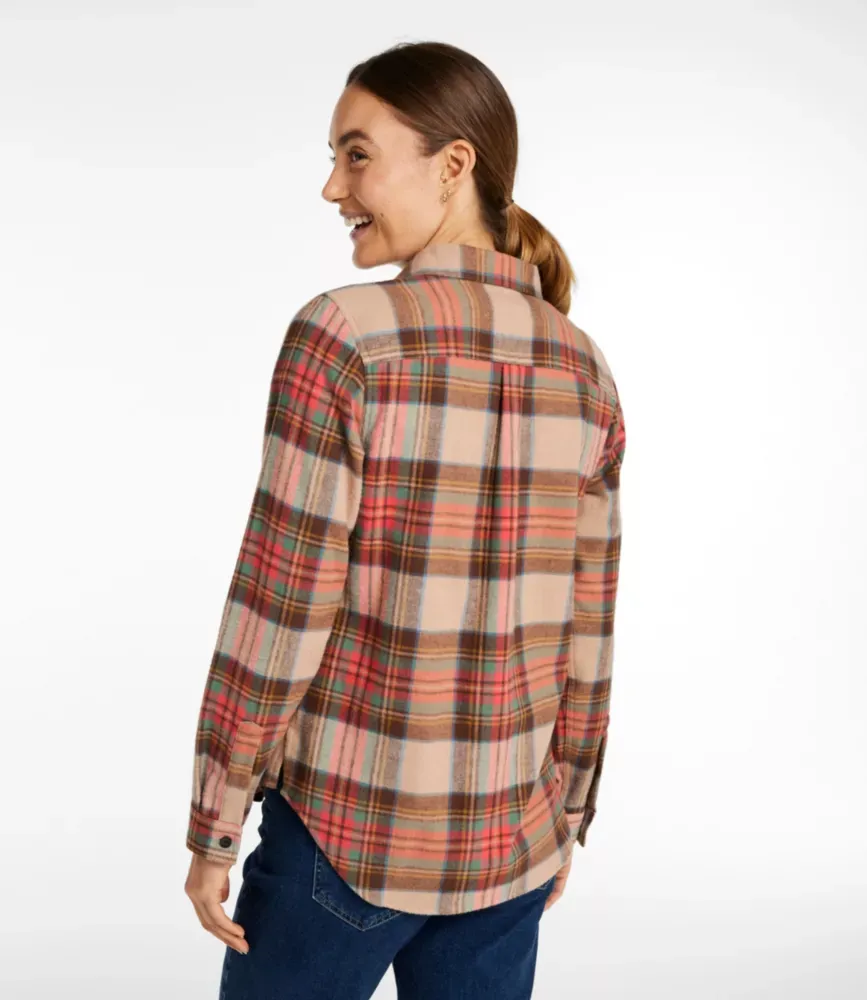 Camisa de Flanela Escocesa Feminina, Com Zíper Quarter