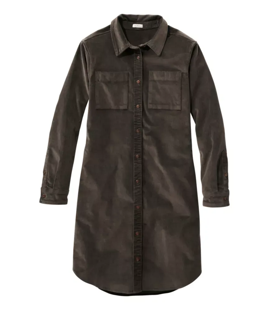 Vestido de Camisa de Cetim L.L.Bean Heritage para Mulher