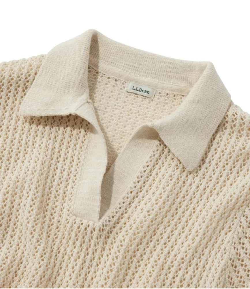 Suéter Pointelle de Algodão Orgânico para Mulher, Polo