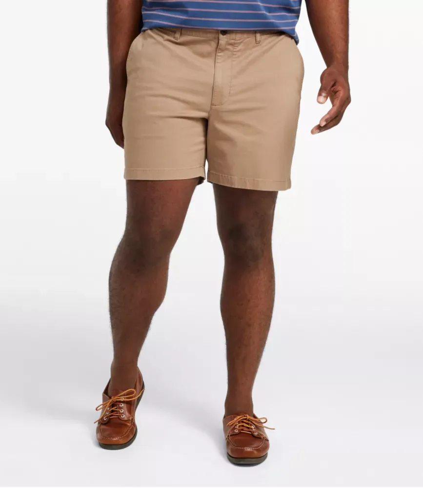 Calças Curtas Bege Elásticas Lakewashed® para Homem, 6"