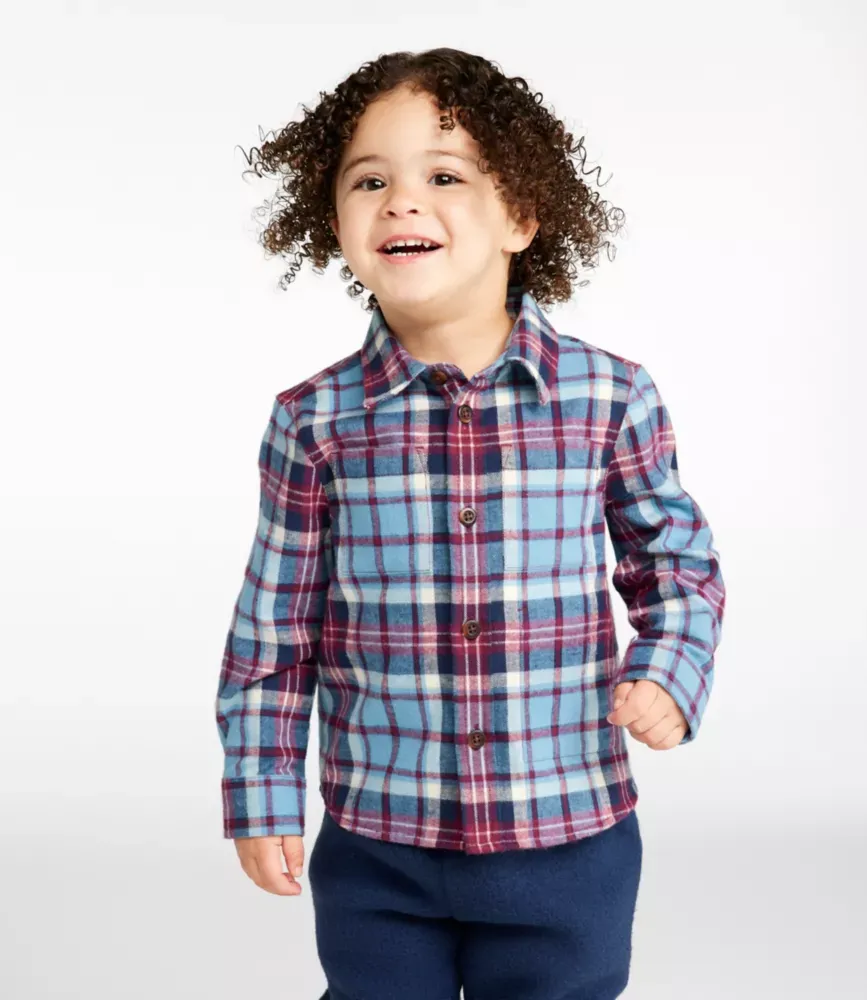 Camisa de Flanela com Estampa Escocesa para Crianças em Fase de Primeiros Passos