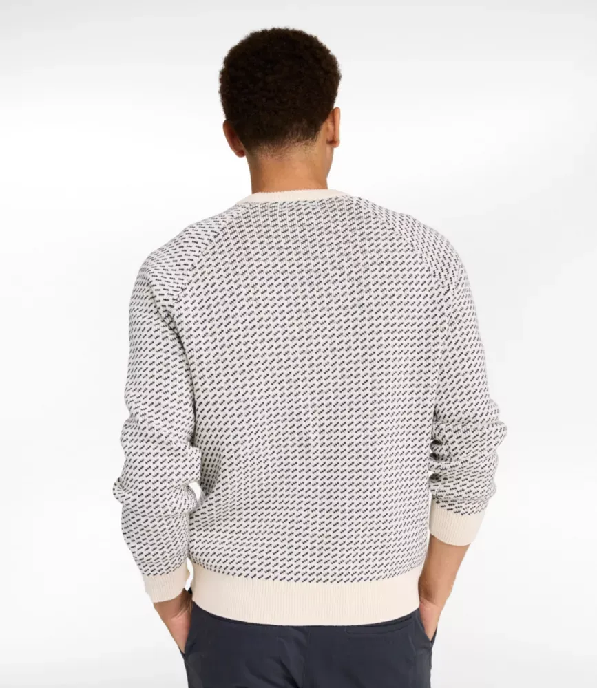 Suéter Masculino Wicked Soft de Algodão/Cashmere, Gola Redonda, Estampado