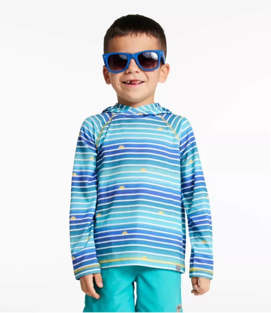 Camiseta de Manga Comprida com Capuz SunSmart® para Crianças, Listrada