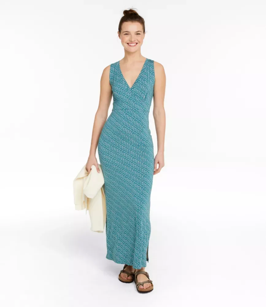 Vestido Longo de Malha de Verão para Mulher, Estampado
