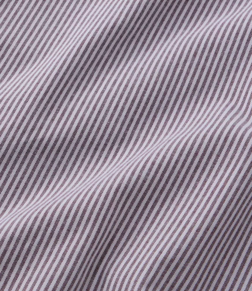 Camisa Oxford Masculina de Conforto com Elasticidade, Corte Levemente Ajustado, Sem Amarração, Listrada