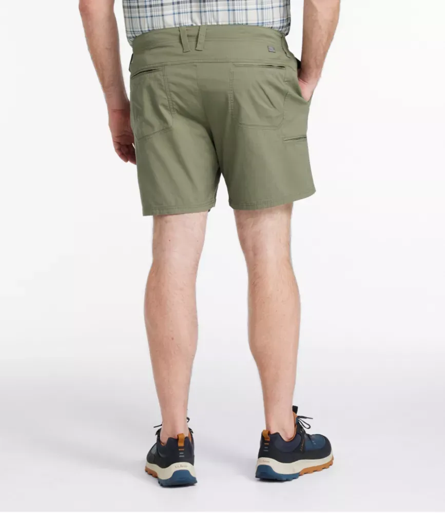 Calças Curtas Masculinas Explorer Ripstop, Cintura Fixa, 8"