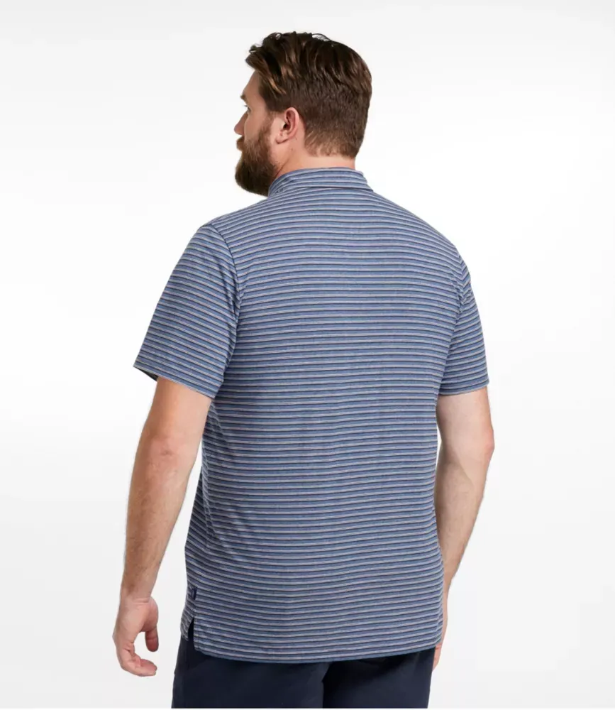 Polo Masculino de Desempenho Comfort Stretch® Pima, Manga Curta, Listrado