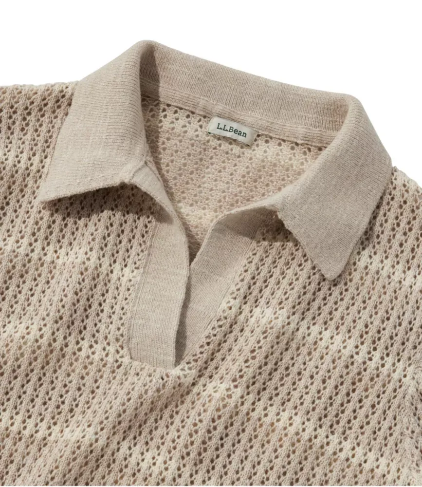 Suéter Pointelle de Algodão Orgânico Feminino, Polo