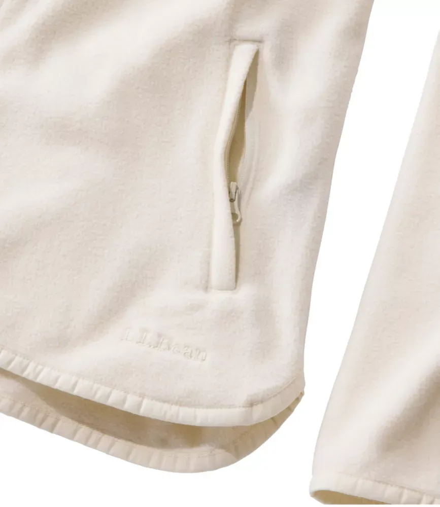 Fleece de Penas Feminino, Com Zíper Completo