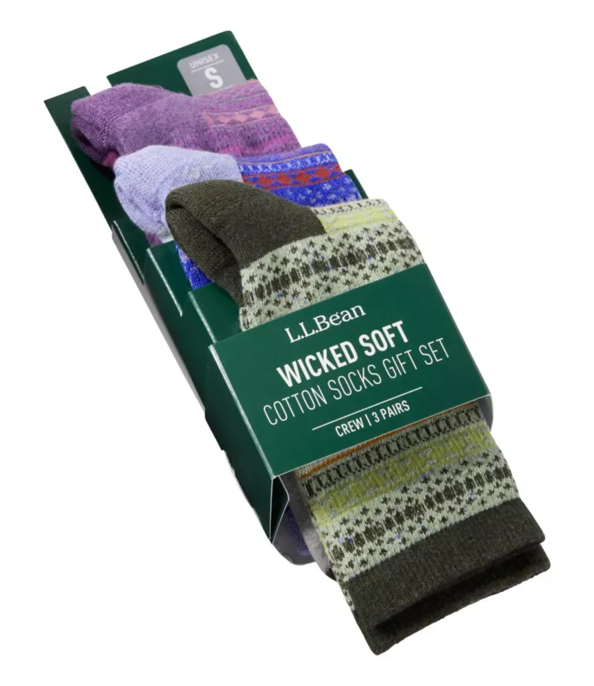Conjunto de Meias de Algodão Macio para Adultos, Estilo Fair Isle, 3 Peças