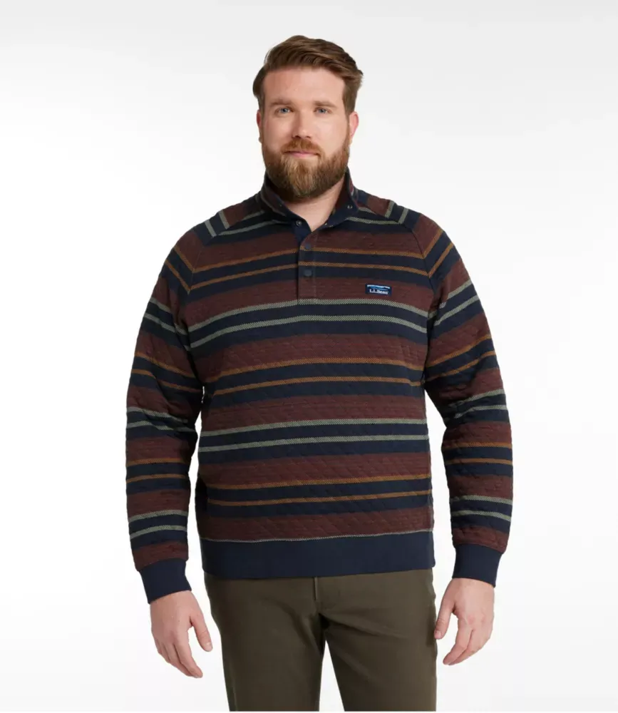 Sweatshirt Masculino com Padrão em Tricô, Gola Careca, Listrado