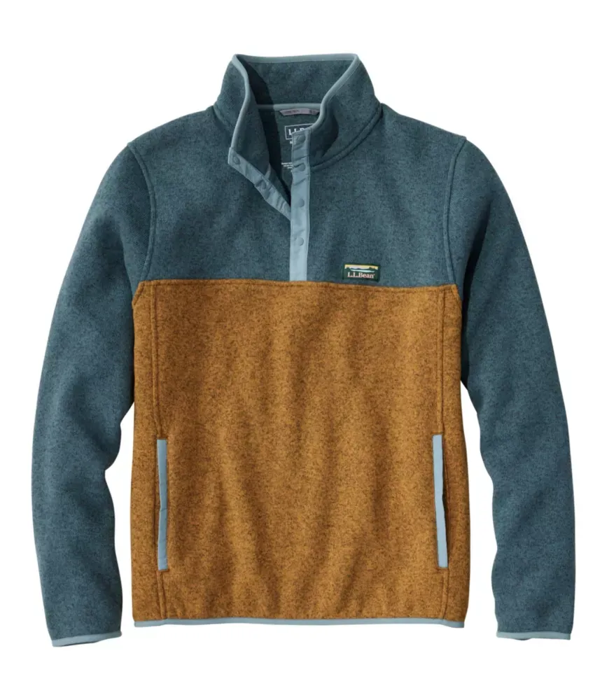 Sweater de Fleece L.L.Bean para Homens, Estilo Colorblock