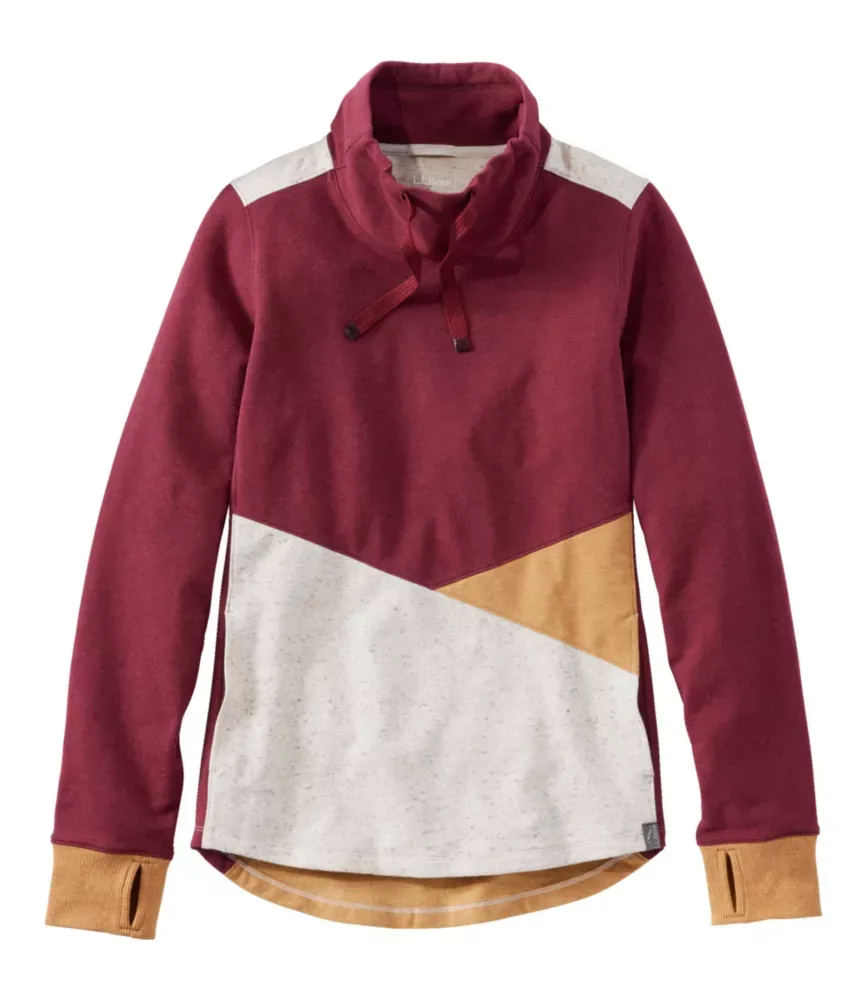 Moletom Feminino L.L.Bean Cozy de Malha Misturada, Colorblock