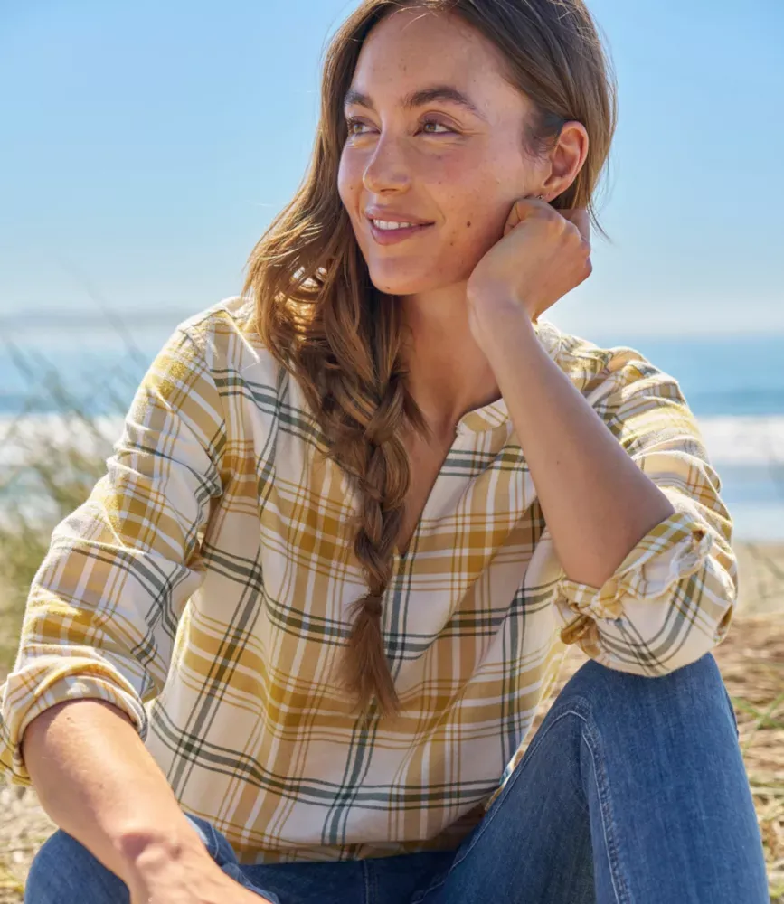 Camisa Feminina de Flanela Whisperweight com Botões