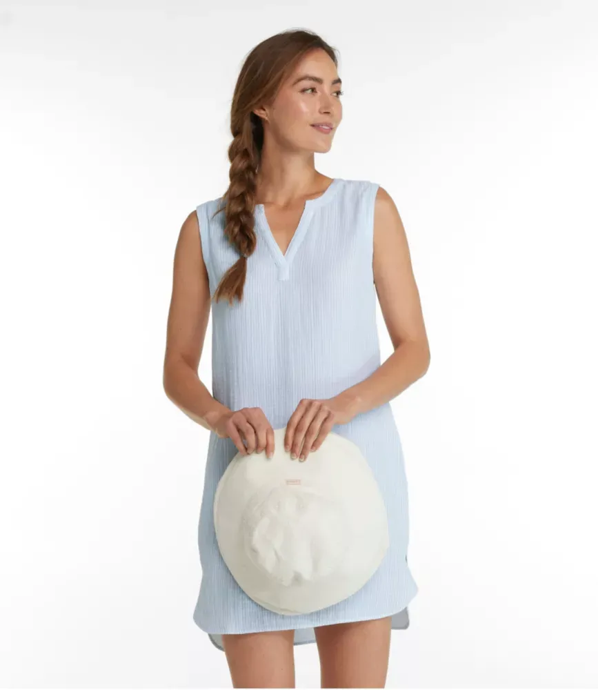 Vestido de Cobertura em Georgete Nuvem para Mulher, Listrado