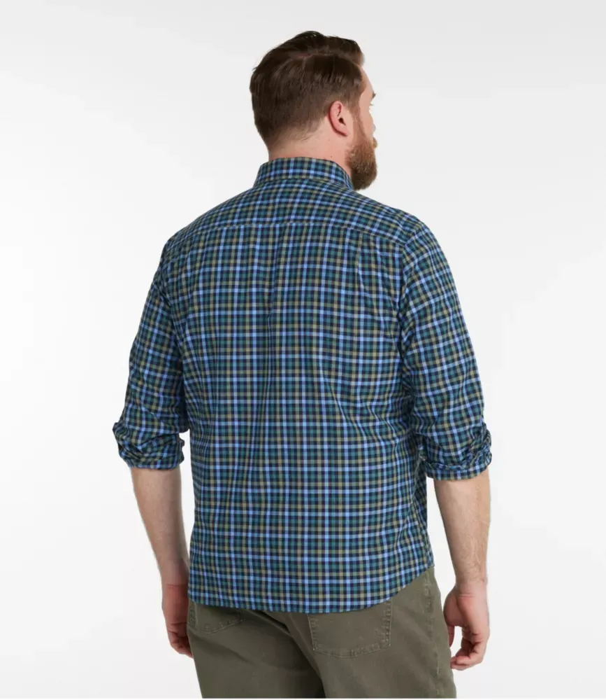 Camisa de Algodão Escovado Ultramacio Sem Ondulações para Homem, Manga Comprida, Corte Levemente Ajustado, Sem Amarração