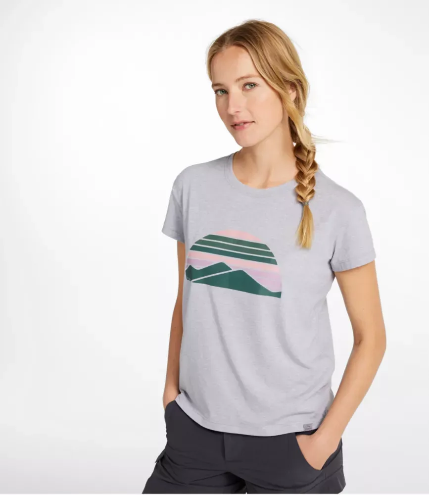 Camiseta Gráfica Curta Manga Vista Camp para Mulher